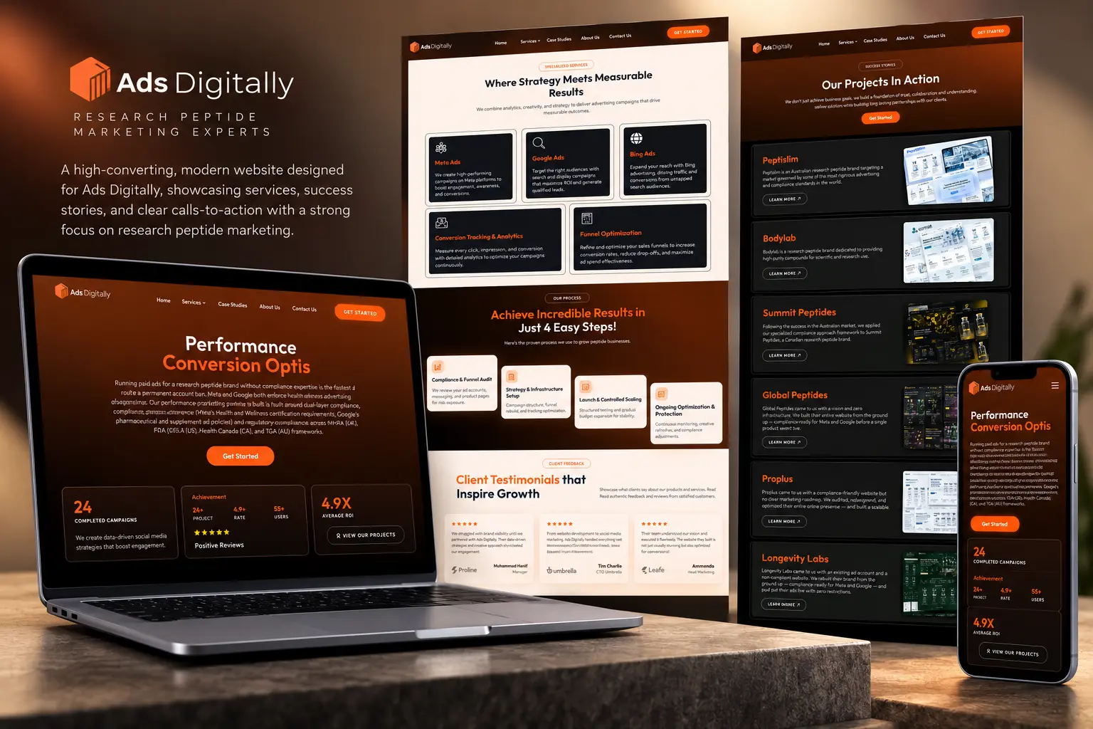 Homepage of the Ads Digitally website