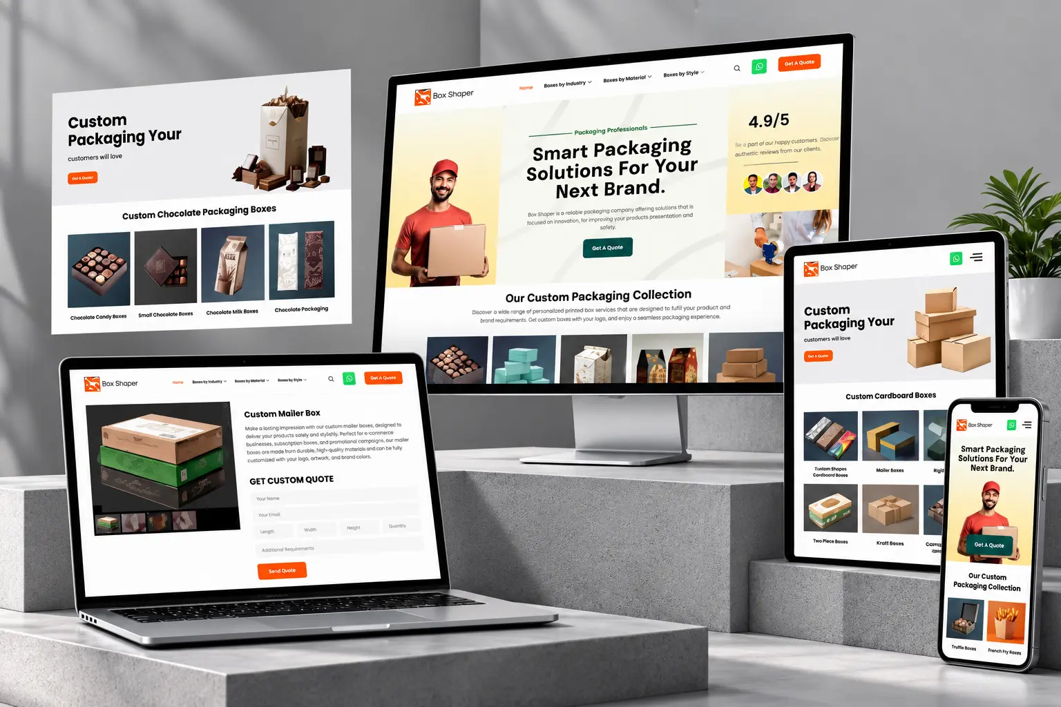 Homepage of the Box Shaper website