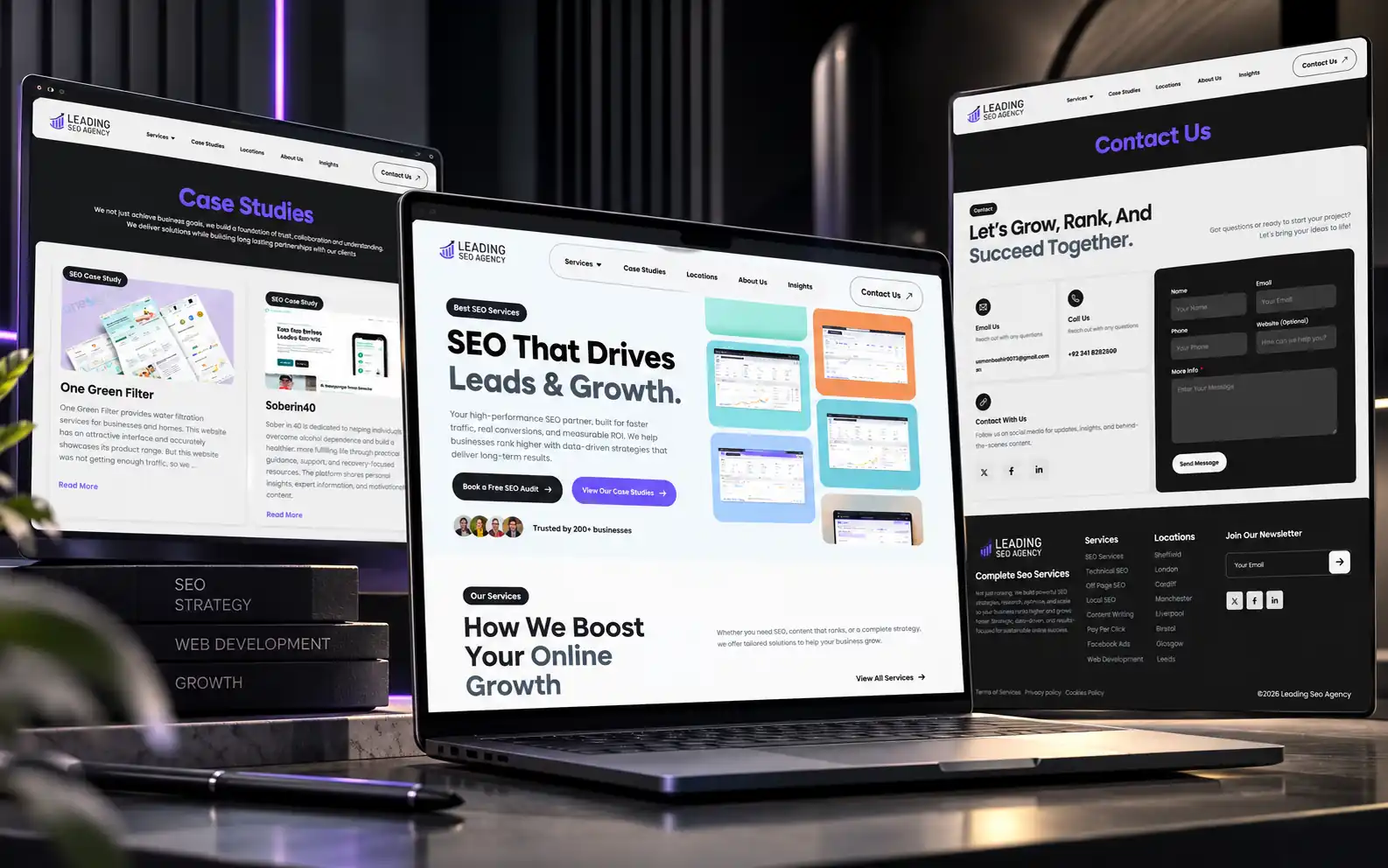 Homepage of the Leading SEO Agency website