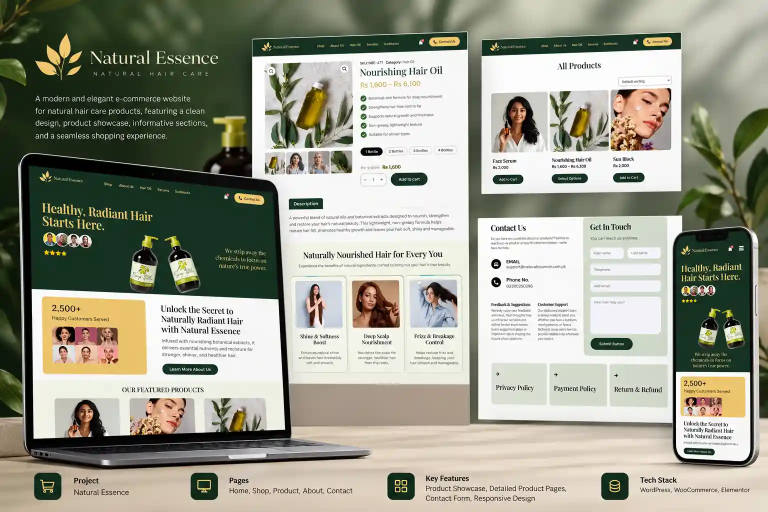 Homepage of the Natural Essence website