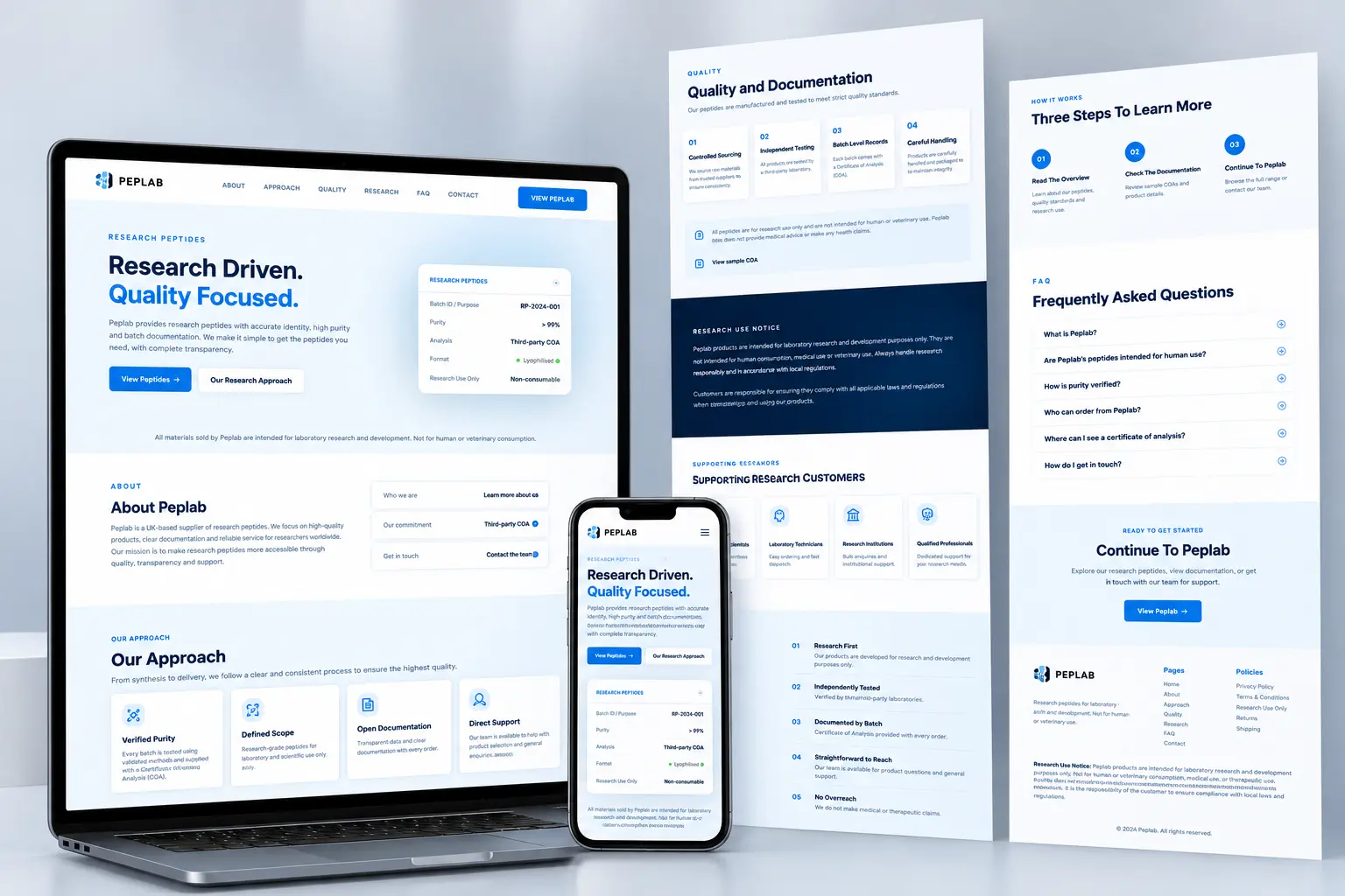 Homepage of the Peplab website