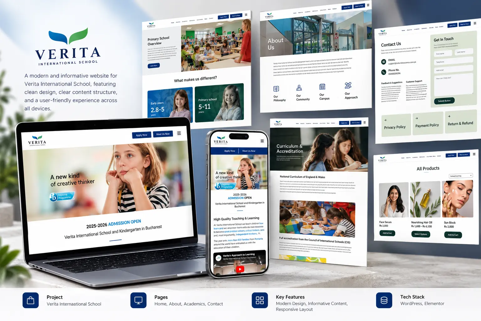 Homepage of Verita International School