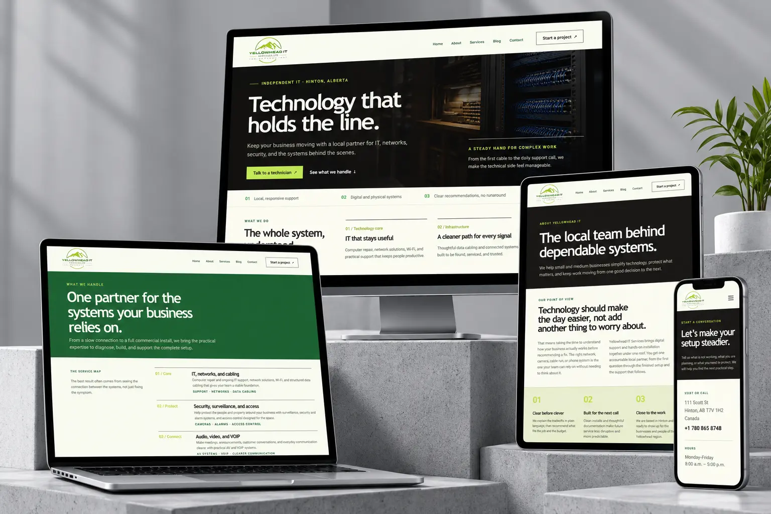 Homepage of the Yellowhead IT Services website